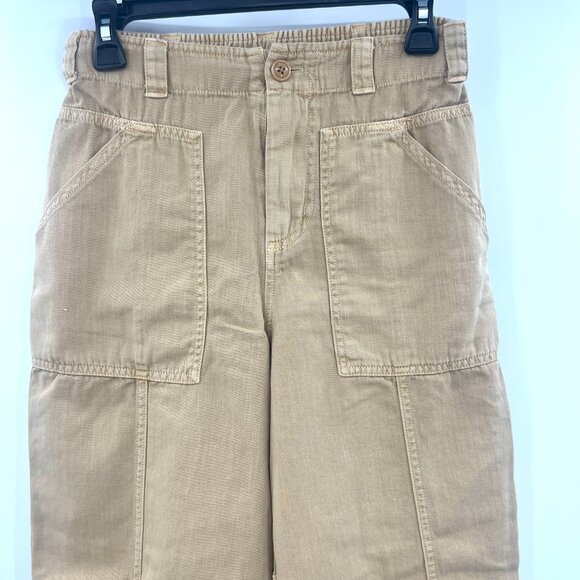 Universal Thread Khaki Straight Leg Cropped Pants Women's 4 - Picture 2 of 6